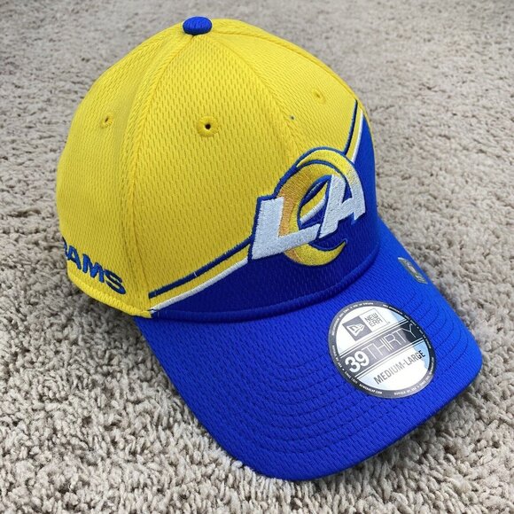 Los Angeles Rams New Era 39Thirty Hat 2023 Sidelines Alternate Blue Stretch M/L - Picture 1 of 8